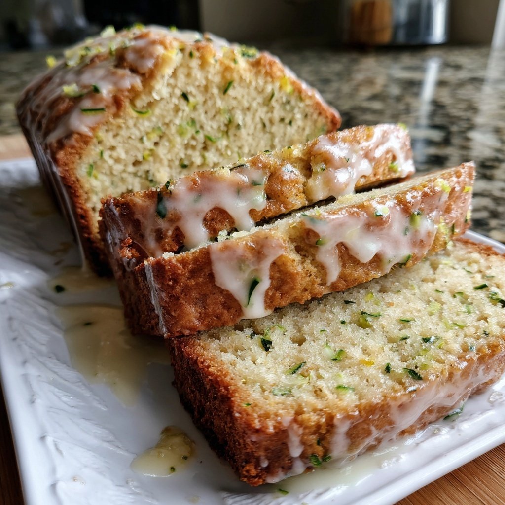 Zucchini Bread with Lemon Glaze