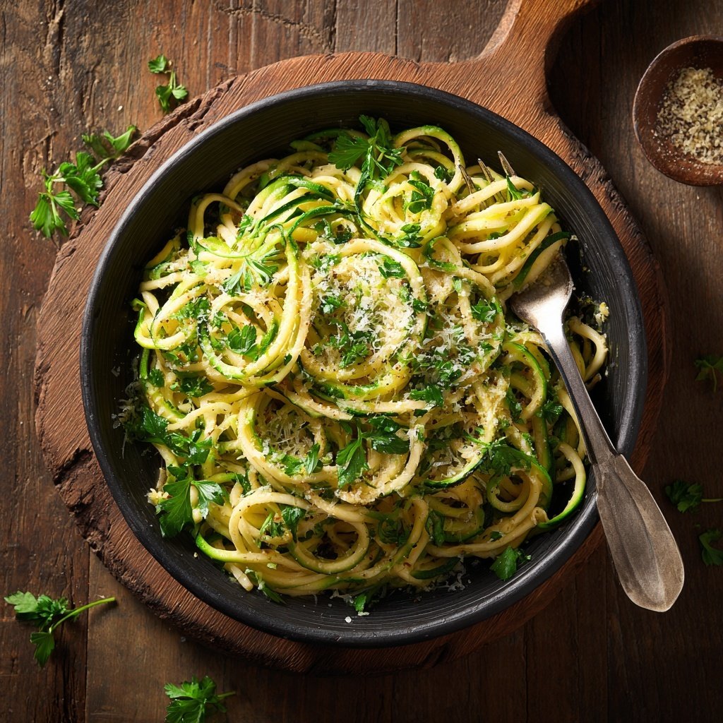 Garlic Parmesan Zoodle Bowl