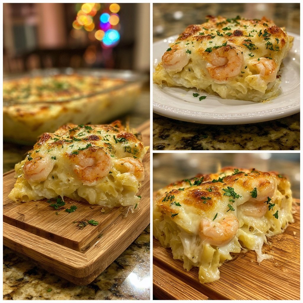 Easy Shrimp Alfredo Bake
