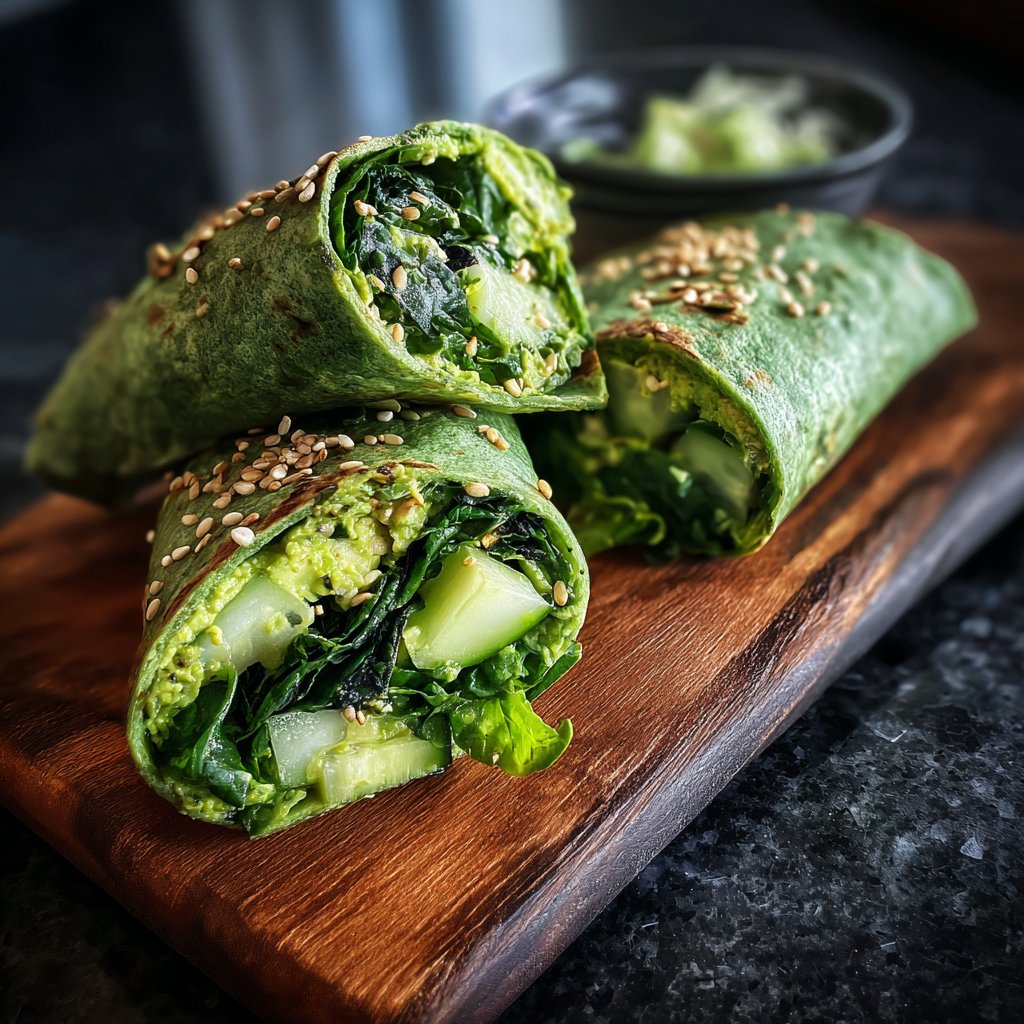 Spinach Avocado Hummus Wraps